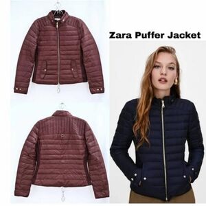 Zara Burgundy - Down Filled Puffer Jacket